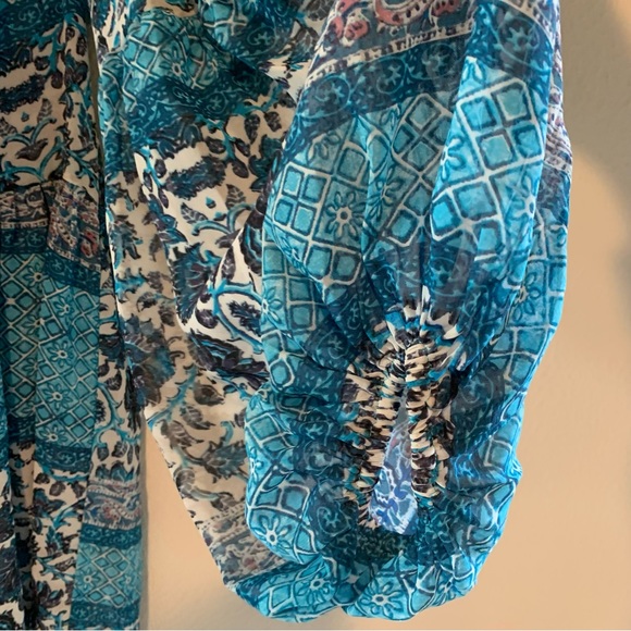 SMYM Sienna Swing Tunic Mini Dress in Blue Paisley - Picture 13 of 16